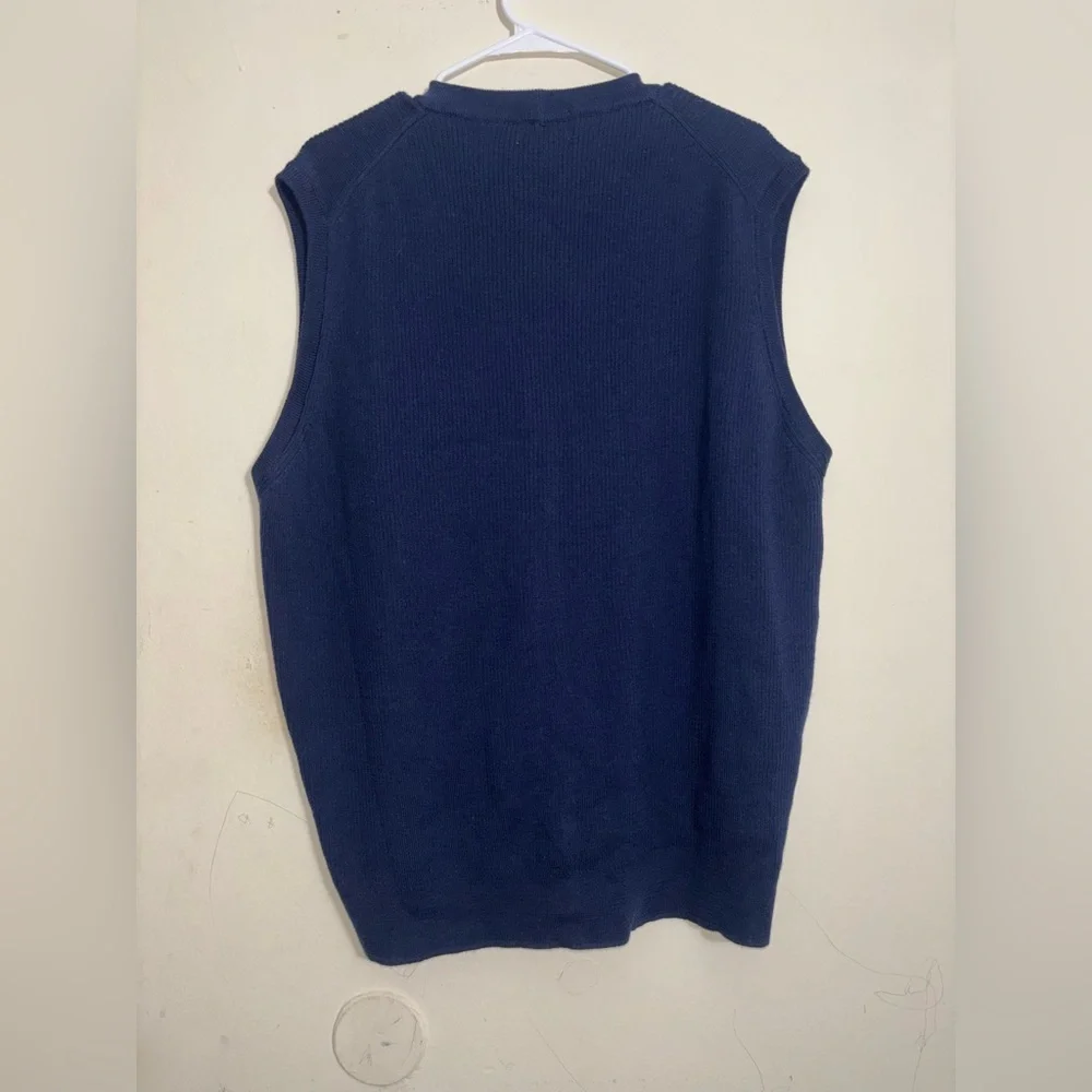 Vintage Pendleton Vest Mens Size XL Navy Blue 100% Merino Wool